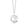 Wholesale Women's Mori Style Animal Pattern Inlaid Moonstone 925 Sterling Silver Cross Chain Necklace