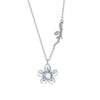 Wholesale Women's Mori Style Cherry Blossom Geometric Flower Inlaid Zircon S925 Sterling Silver Rotating Necklace
