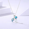 Wholesale Women's Mori Style Leaf Pendant Necklace With Gem Inlaid S925 Sterling Silver And Cross Chain