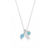 Wholesale Women's Mori Style Leaf Pendant Necklace With Gem Inlaid S925 Sterling Silver And Cross Chain