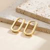 Wholesale Women's Motherofpearl Geometric Stainless Steel Earrings With Vacuum Real Gold Plating