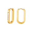 Wholesale Women's Motherofpearl Geometric Stainless Steel Earrings With Vacuum Real Gold Plating