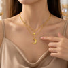 Wholesale Women's Motherofpearl Star Necklace With Real Gold Plating In The Furnace And Blade Chain