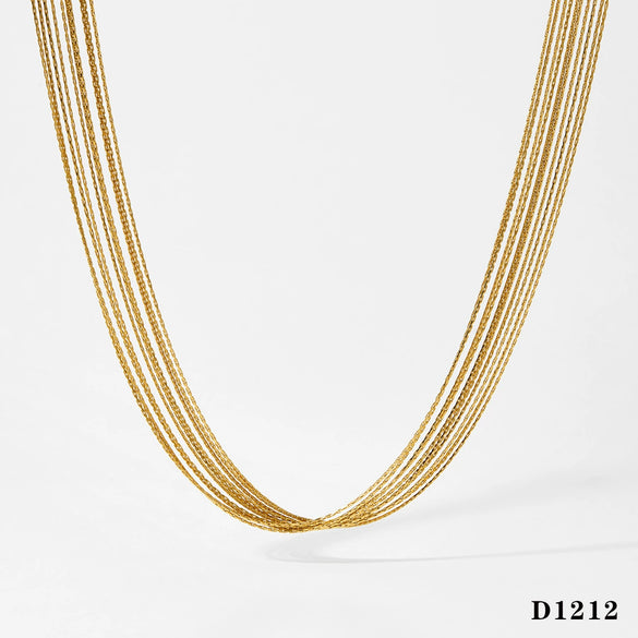 Wholesale Women's Multi Layer Chain Necklace And Bracelet Set Stainless Steel Minimalist Style Regular Chain Electroplating Treatment