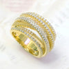 Wholesale Women's Multi Layer Cross Ring Copper Material Geometric Style Micro Inlaid Zirconia