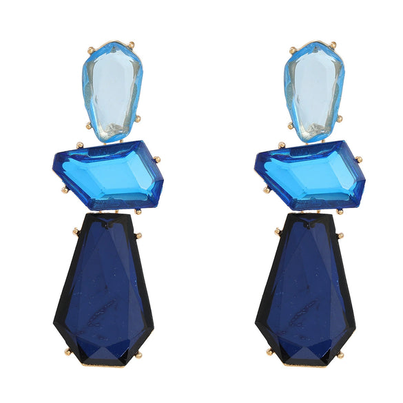 Wholesale Women's Multi Layer Geometric Acetate Plate Earrings With Electroplating Treatment