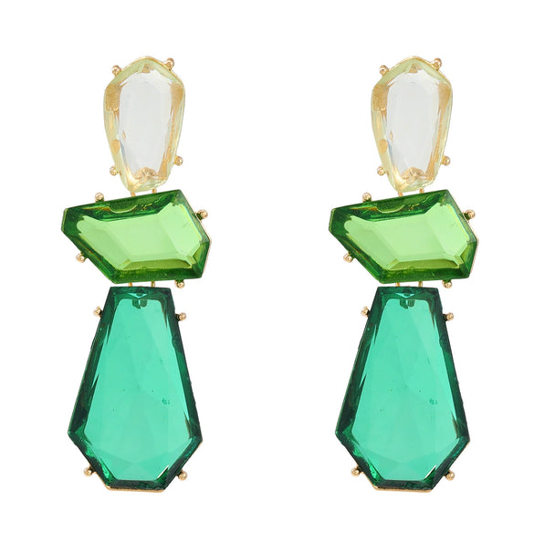 Wholesale Women's Multi Layer Geometric Acetate Plate Earrings With Electroplating Treatment