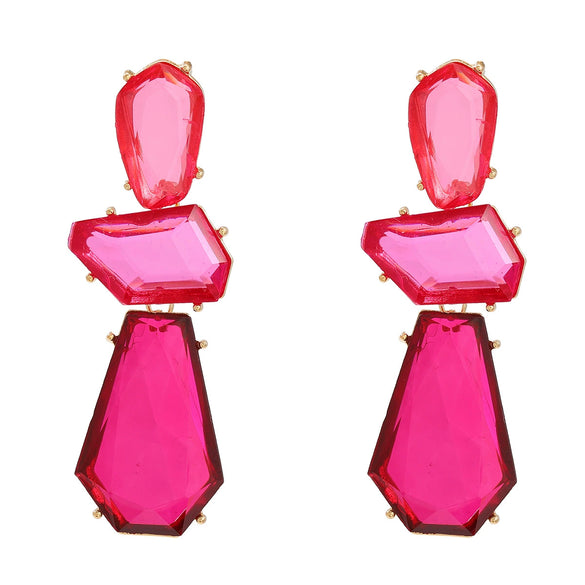 Wholesale Women's Multi Layer Geometric Acetate Plate Earrings With Electroplating Treatment