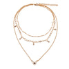 Wholesale Women's Multi Layer Star Pendant Necklace Alloy Material Snake Bone Chain Handmade Electroplated