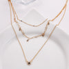 Wholesale Women's Multi Layer Star Pendant Necklace Alloy Material Snake Bone Chain Handmade Electroplated