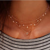 Wholesale Women's Multi Layer Star Pendant Necklace Alloy Material Snake Bone Chain Handmade Electroplated
