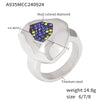 Wholesale Women's Multilateral Cut Mud Color Diamond Ring Titanium Steel Pvd Plated Geometric Style Jewelry