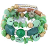 Wholesale Women's Multilayer Bracelet Alloy Shell Turquoise Crystal Mix Geometric Electroplated