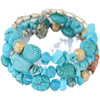 Wholesale Women's Multilayer Bracelet Alloy Shell Turquoise Crystal Mix Geometric Electroplated