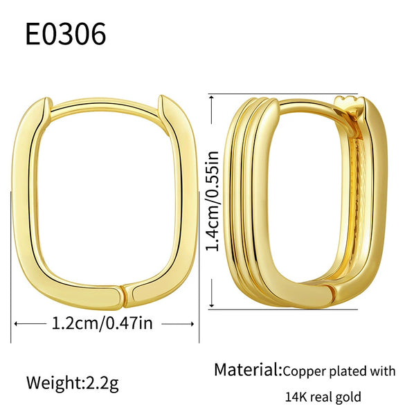 Wholesale Women's Multilayer Geometric Copper Earrings With Electroplating