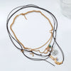 Wholesale Women's Multilayer Handwoven Necklace Pendant With Geometric Pattern Zinc Alloy And Alloy Electroplated In Old Money And Minimalist Style