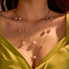 Wholesale Women's Multilayer Imitation Black Pearl Stainless Steel Stacked Geometric Wind Necklace With Electroplating
