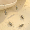 Wholesale Women's Multilayer Imitation Black Pearl Stainless Steel Stacked Geometric Wind Necklace With Electroplating