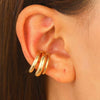 Wholesale Women's Multilayer Metal Hollow Ear Clip Geometric Copper Electroplated