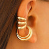 Wholesale Women's Multilayer Metal Hollow Ear Clip Geometric Copper Electroplated