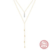 Wholesale Women's Multilayer Pearl Clavicle Necklace S925 Sterling Silver Geometric Electroplated