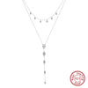 Wholesale Women's Multilayer Pearl Clavicle Necklace S925 Sterling Silver Geometric Electroplated