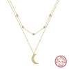 Wholesale Women's Multilayer Pearl Clavicle Necklace S925 Sterling Silver Geometric Electroplated