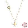 Wholesale Women's Multilayer Pearl Clavicle Necklace S925 Sterling Silver Geometric Electroplated