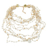 Wholesale Women's Multilayer Resin Color Beaded Necklace With Geometric Pattern Alloy Pendant And Snake Bone Chain Diamond Treated