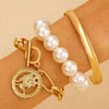 Wholesale Women's Multilayer Retro Alloy Geometric Bracelet With Electroplating