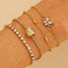 Wholesale Women's Multilayer Retro Alloy Geometric Bracelet With Electroplating