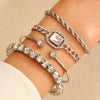 Wholesale Women's Multilayer Retro Alloy Geometric Bracelet With Electroplating