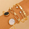 Wholesale Women's Multilayer Retro Alloy Geometric Bracelet With Electroplating