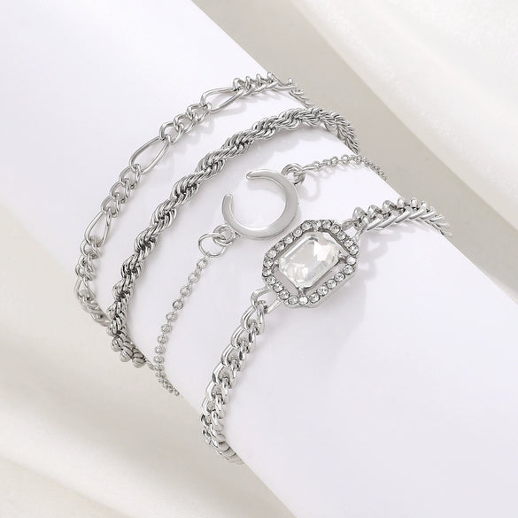 Wholesale Women's Multilayer Retro Alloy Geometric Bracelet With Electroplating
