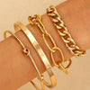 Wholesale Women's Multilayer Retro Alloy Geometric Bracelet With Electroplating