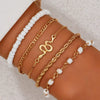 Wholesale Women's Multilayer Retro Alloy Geometric Bracelet With Electroplating