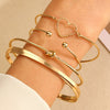 Wholesale Women's Multilayer Retro Alloy Geometric Bracelet With Electroplating