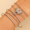 Wholesale Women's Multilayer Retro Alloy Geometric Bracelet With Electroplating