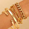 Wholesale Women's Multilayer Retro Alloy Geometric Bracelet With Electroplating