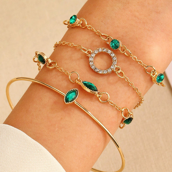 Wholesale Women's Multilayer Retro Alloy Geometric Bracelet With Electroplating
