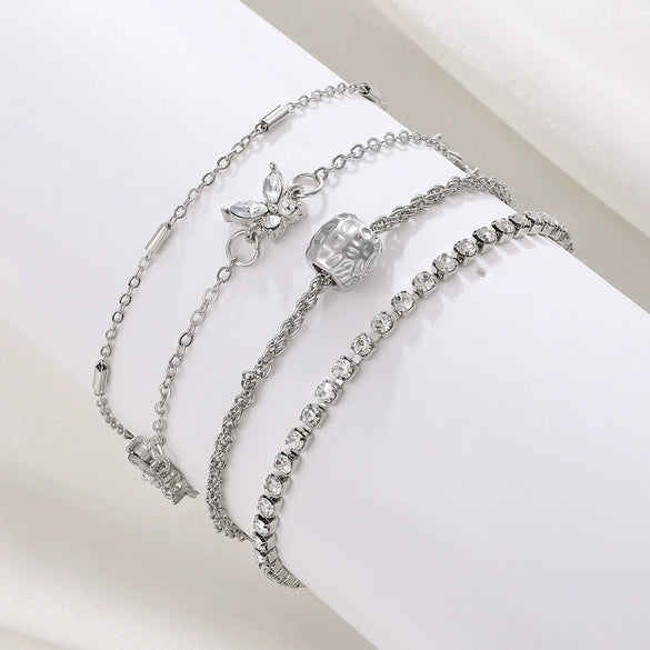 Wholesale Women's Multilayer Retro Alloy Geometric Bracelet With Electroplating