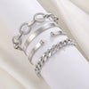 Wholesale Women's Multilayer Retro Alloy Geometric Bracelet With Electroplating