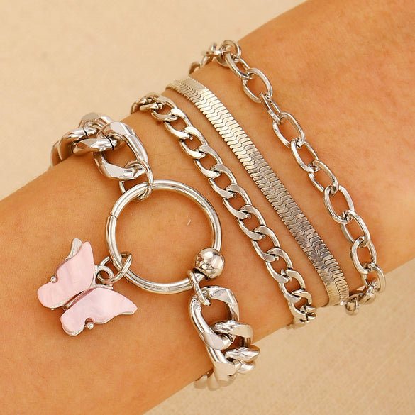 Wholesale Women's Multilayer Retro Alloy Geometric Bracelet With Electroplating