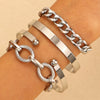 Wholesale Women's Multilayer Retro Alloy Geometric Bracelet With Electroplating
