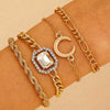 Wholesale Women's Multilayer Retro Alloy Geometric Bracelet With Electroplating