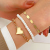 Wholesale Women's Multilayer Retro Alloy Geometric Bracelet With Electroplating