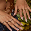 Wholesale Women's Multilayer Stacked Finger Ring Stainless Steel Geometric Electroplated Jewelry