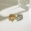 Wholesale Women's Multilayer Stacked Finger Ring Stainless Steel Geometric Electroplated Jewelry