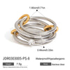 Wholesale Women's Multilayer Stacked Finger Ring Stainless Steel Geometric Electroplated Jewelry