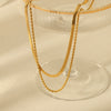 Wholesale Women's Multilayer Stainless Steel Geometric Twist Chain Necklace With Electroplating